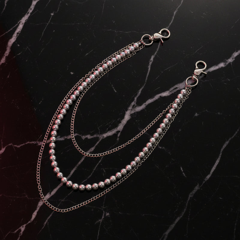 Disco Ball Wallet Chain — Pearl