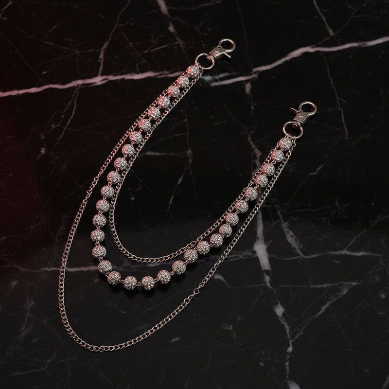 Disco Ball Wallet Chain — White