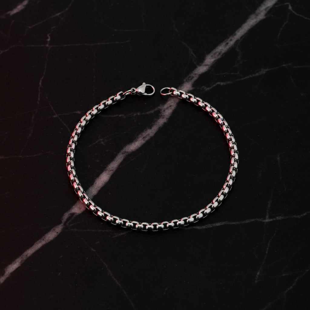 Round Box Chain Link Bracelet
